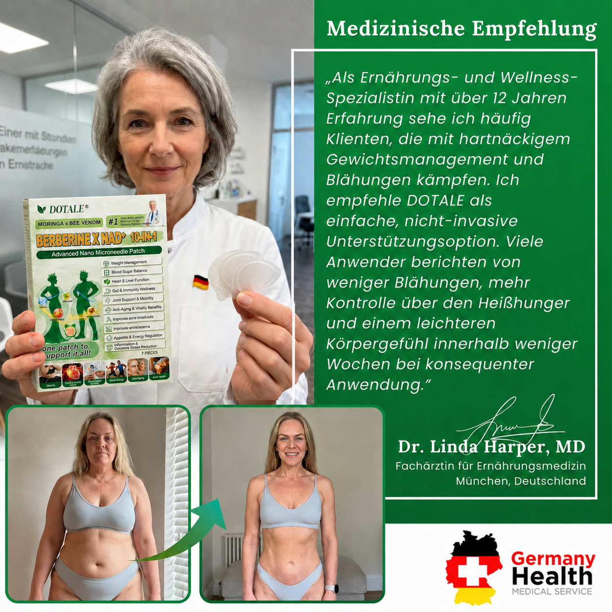 Medizinische Empfehlung mit DOTALE-Verpackung
